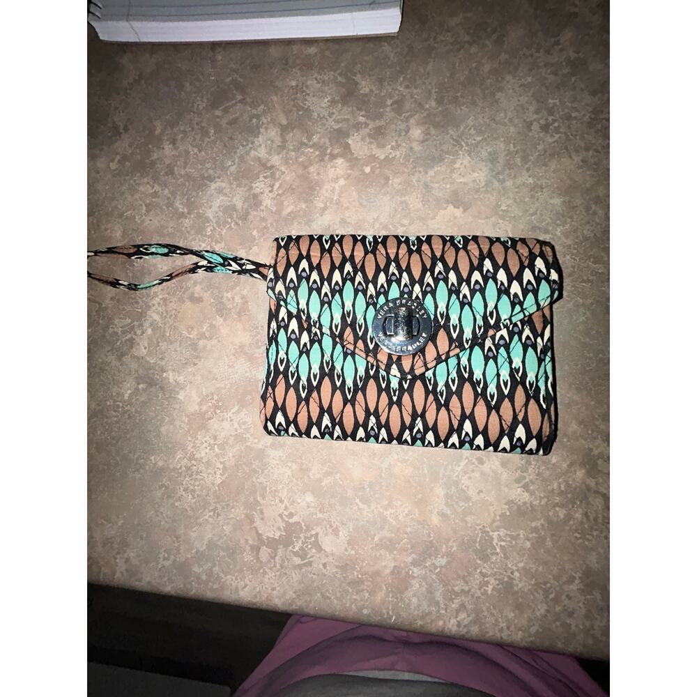 Vera Bradley Sierra Stream Java Blue Retired Print Wristlet